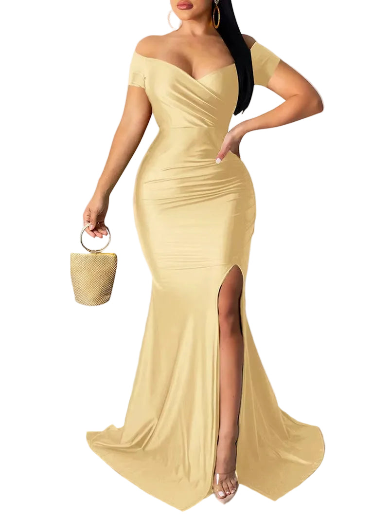 Stunning Classic High Slit Evening Dress - Perfect for Prom and Special Occasions