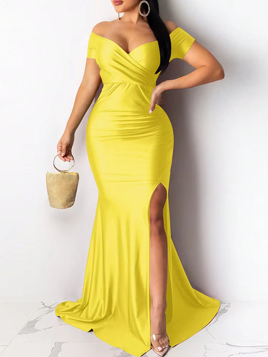 Stunning Classic High Slit Evening Dress - Perfect for Prom and Special Occasions